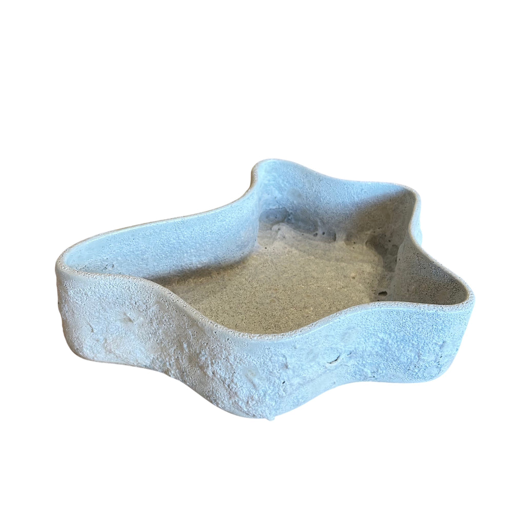 Ceramic Low Vessel in Textured Glaze