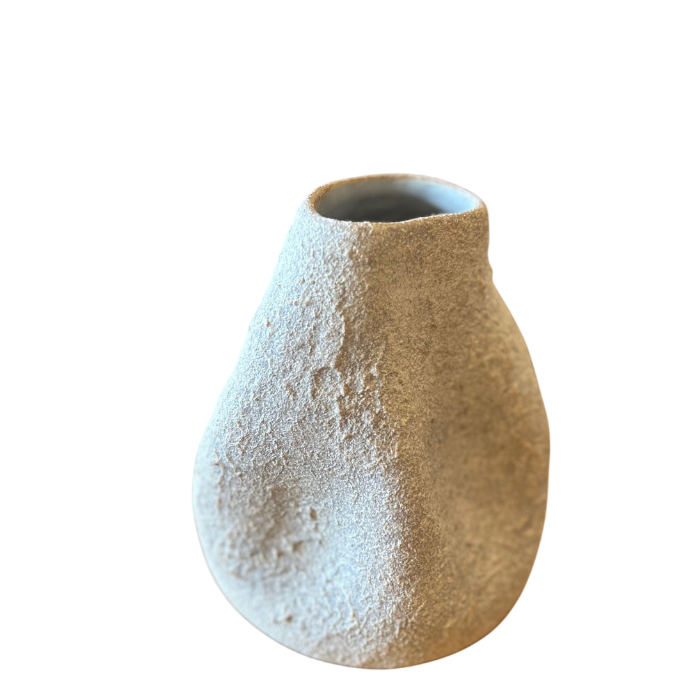 Earthy Textured Vase in White