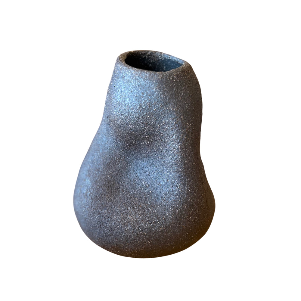 Black Unglazed Ceramic Texture Vase